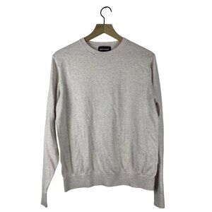 Bonobos Slim Crew Neck Long Sleeve Cotton Sweater Men's Medium Cream Beige